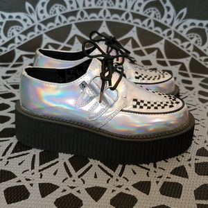 VEGAN T.U.K. Creepers Platform Chrome Women's sz 6